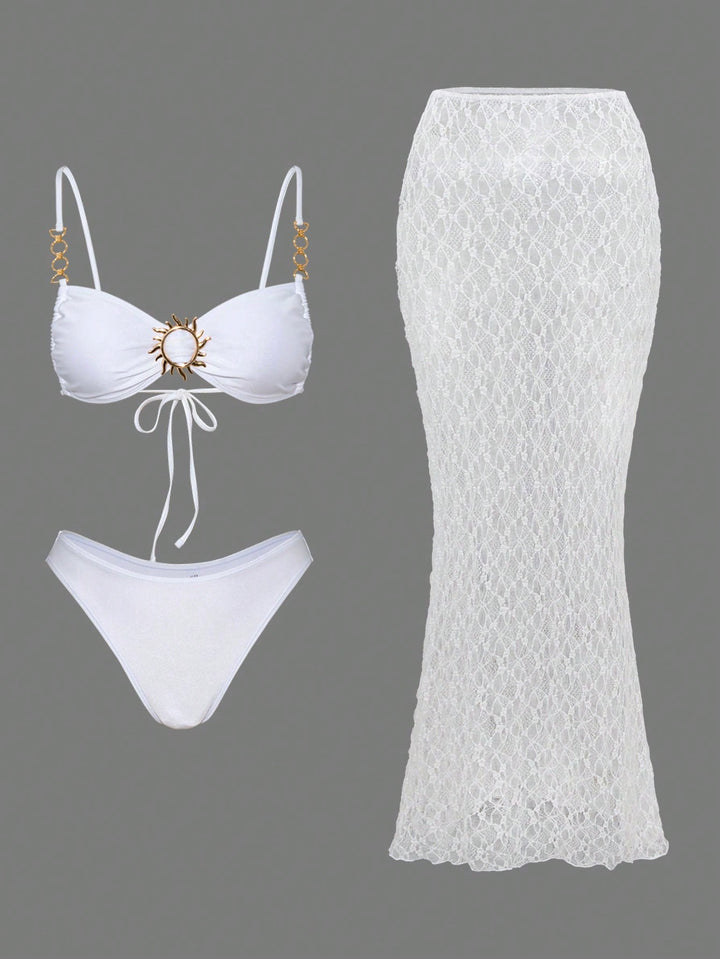 Set bikini SHEIN, alb