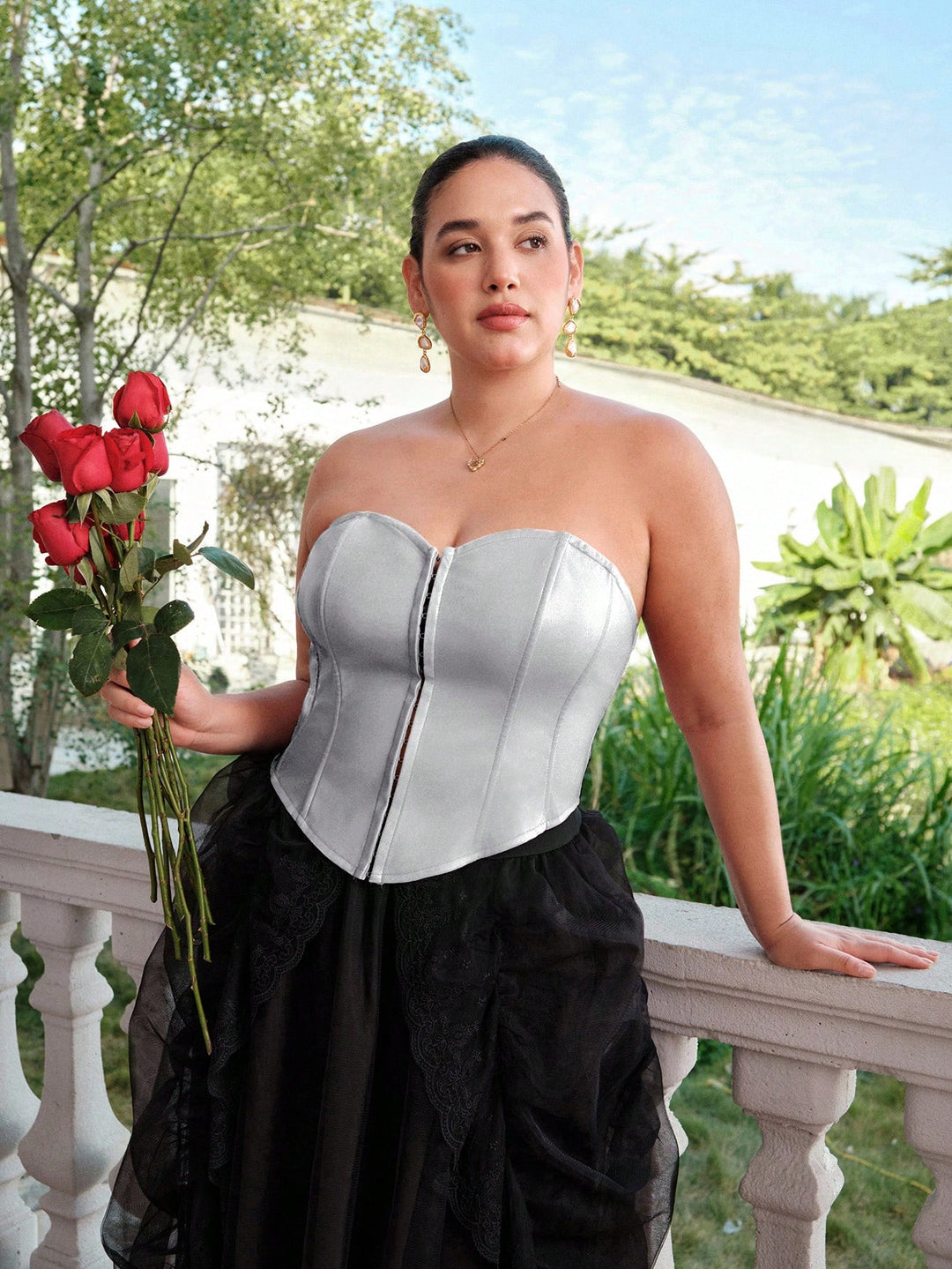 Top SHEIN, argintiu