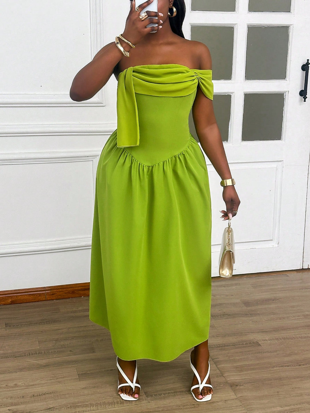 Rochie midi SHEIN, verde
