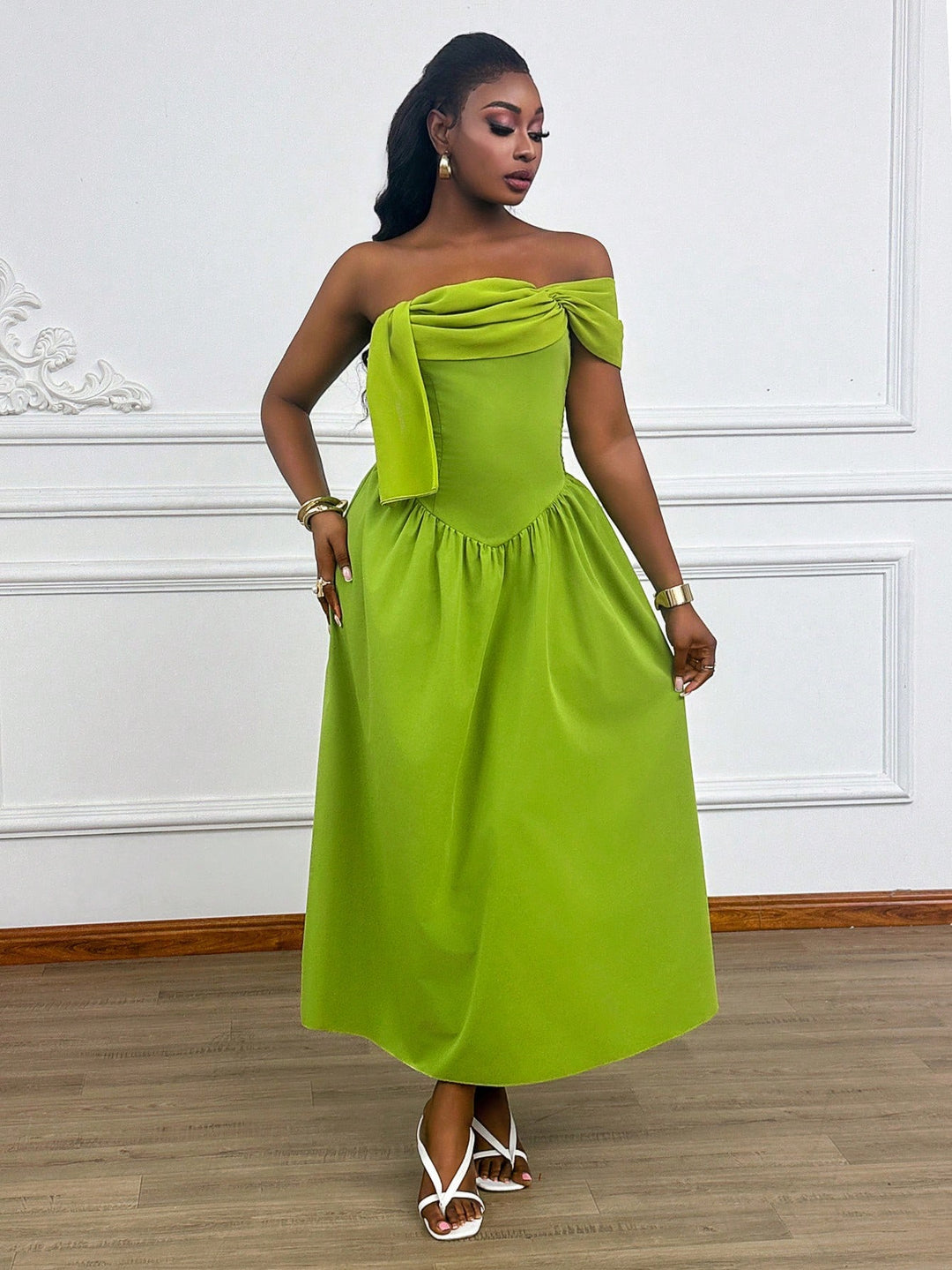 Rochie midi SHEIN, verde