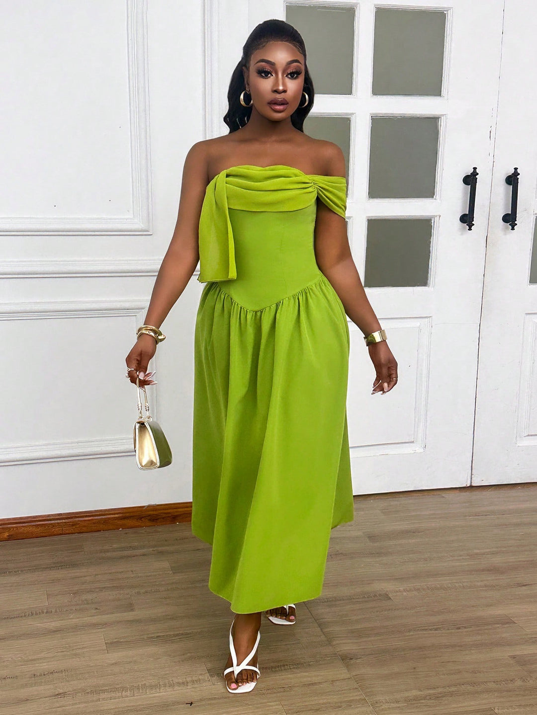 Rochie midi SHEIN, verde