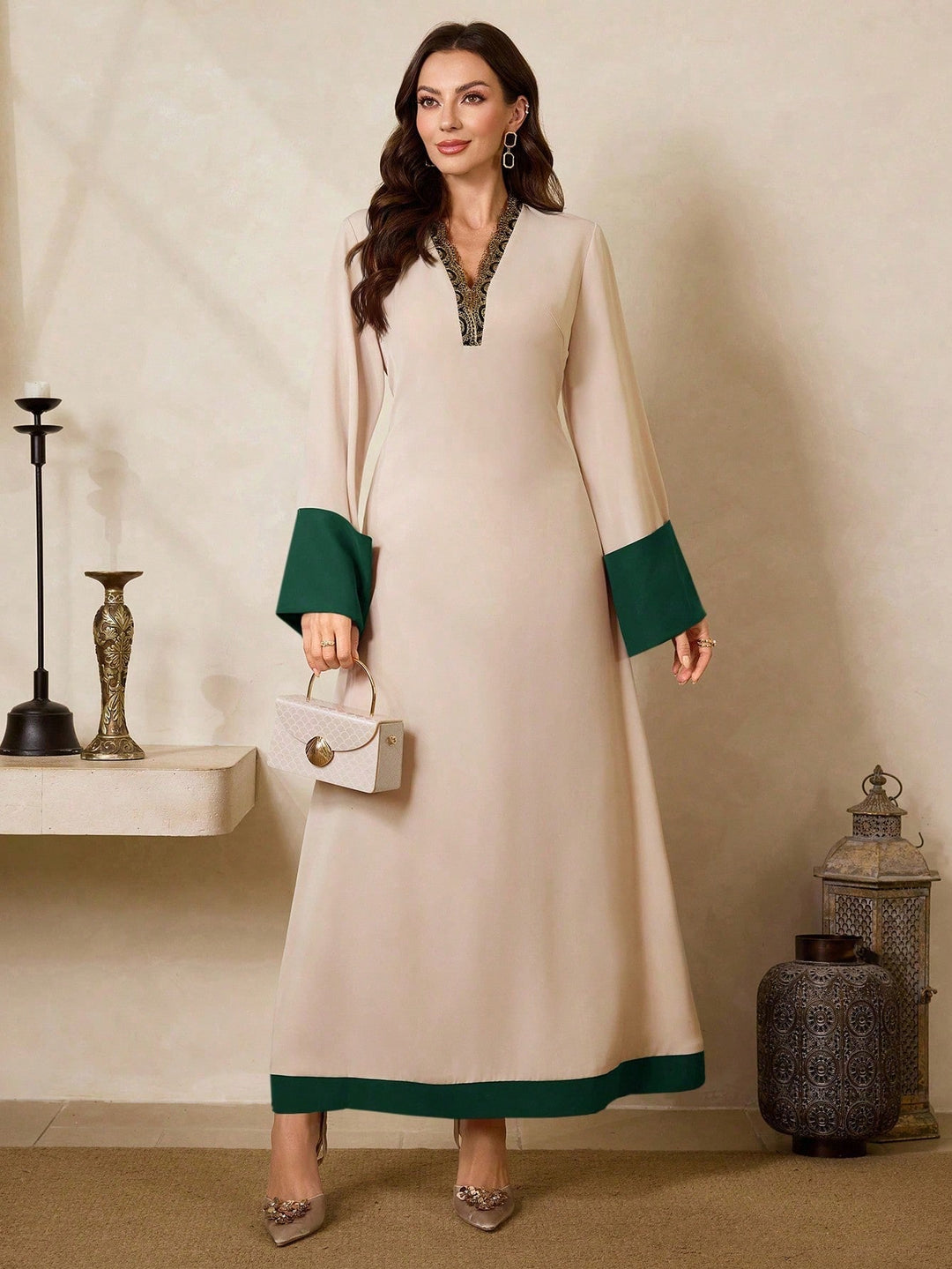 Rochie maxi SHEIN, bej