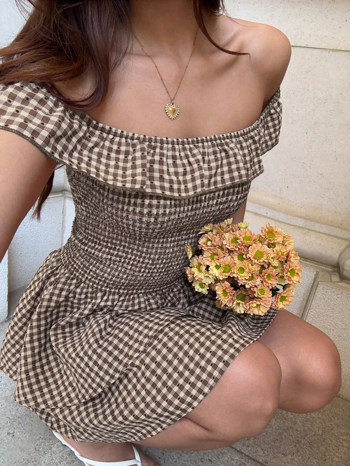 Rochie scurtă SHEIN, maro
