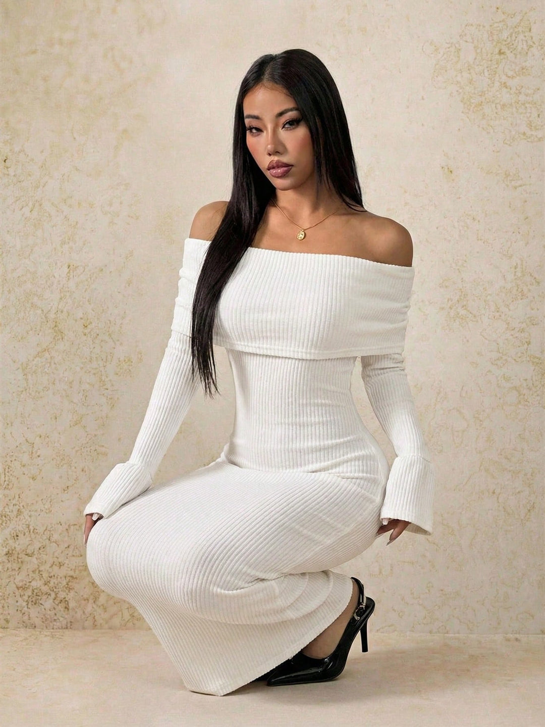 Rochie maxi SHEIN, alb