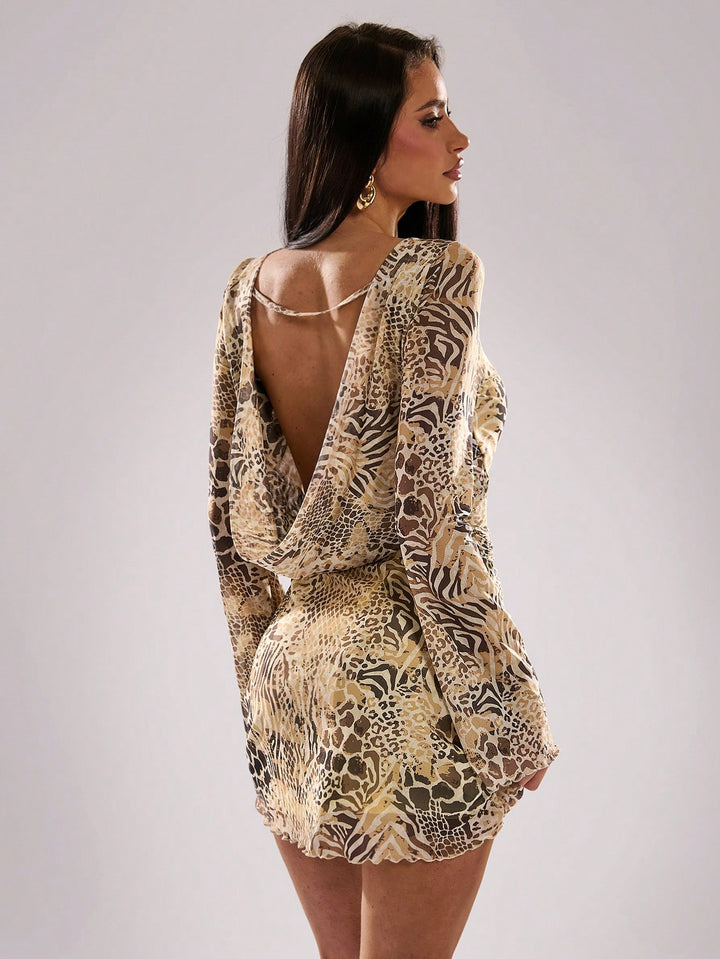 Rochie mini SHEIN, kaki
