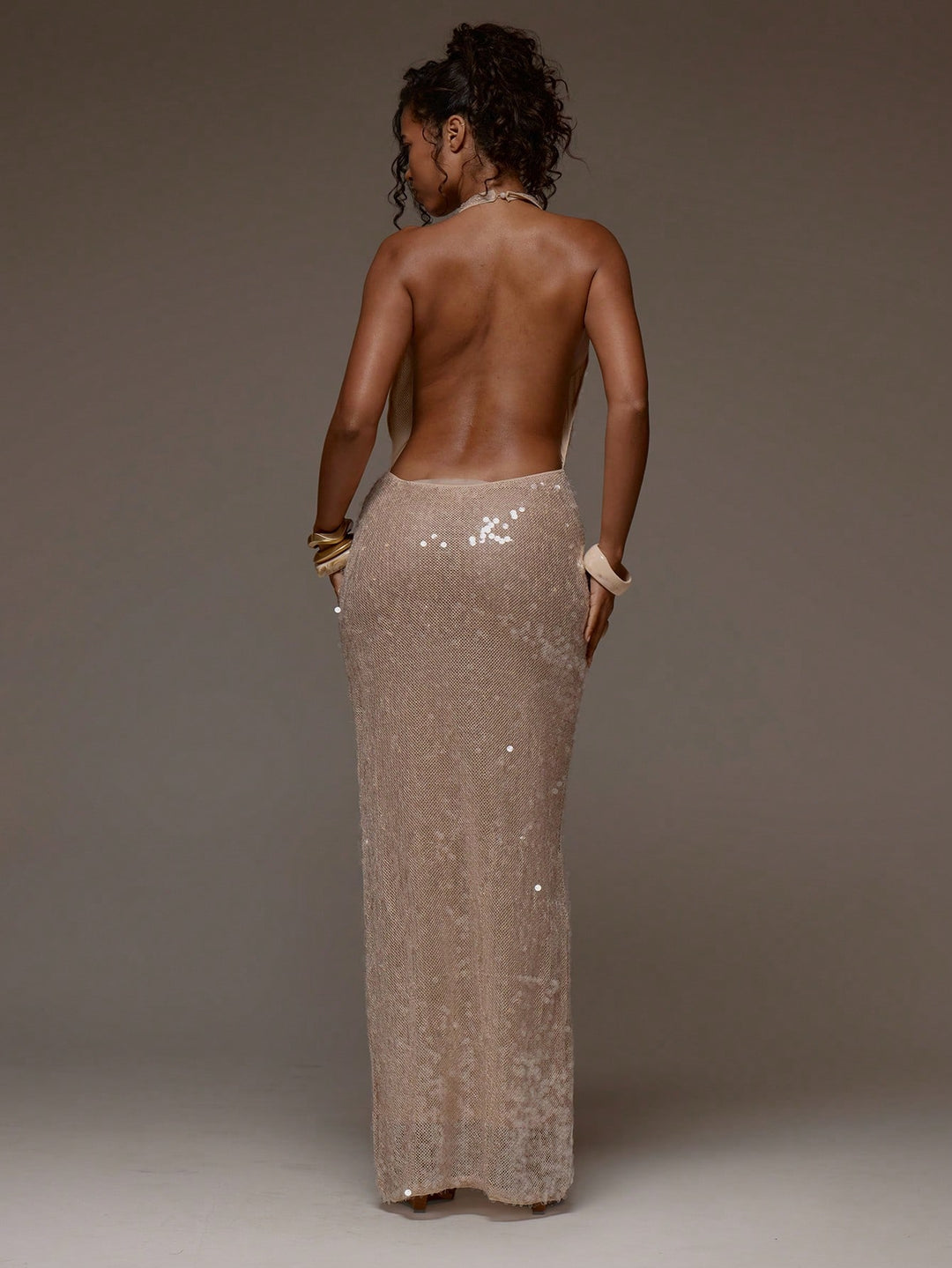 Rochie maxi SHEIN, bej