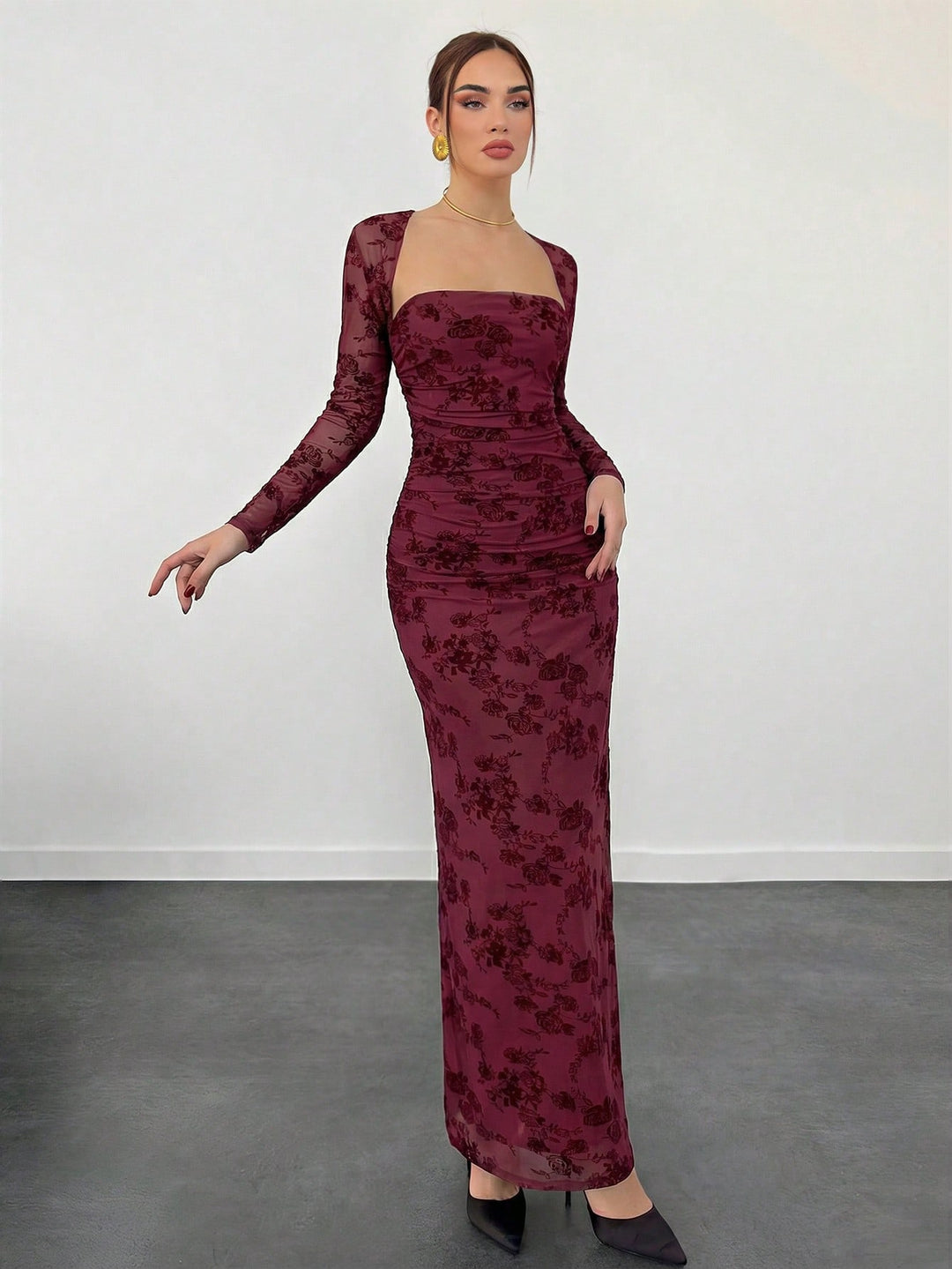 Rochie maxi SHEIN, vișiniu