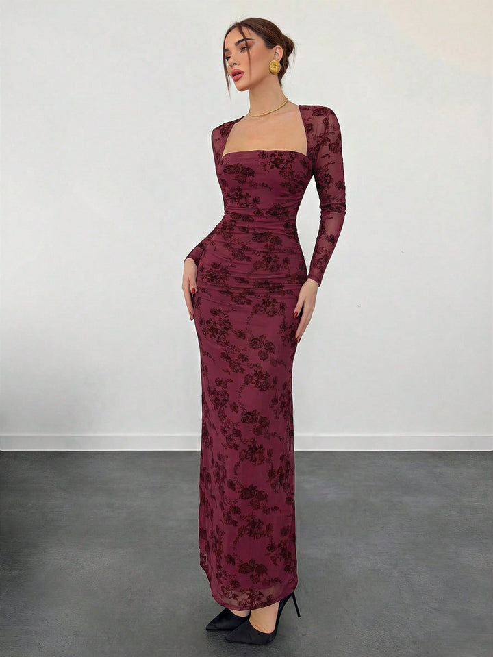 Rochie maxi SHEIN, vișiniu