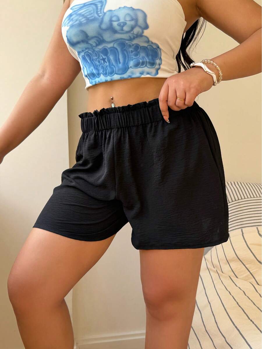 Pantaloni scurți SHEIN, negru
