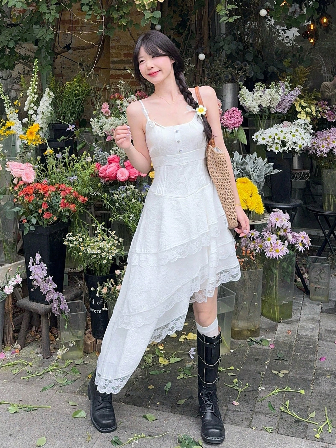 Rochie midi SHEIN, alb