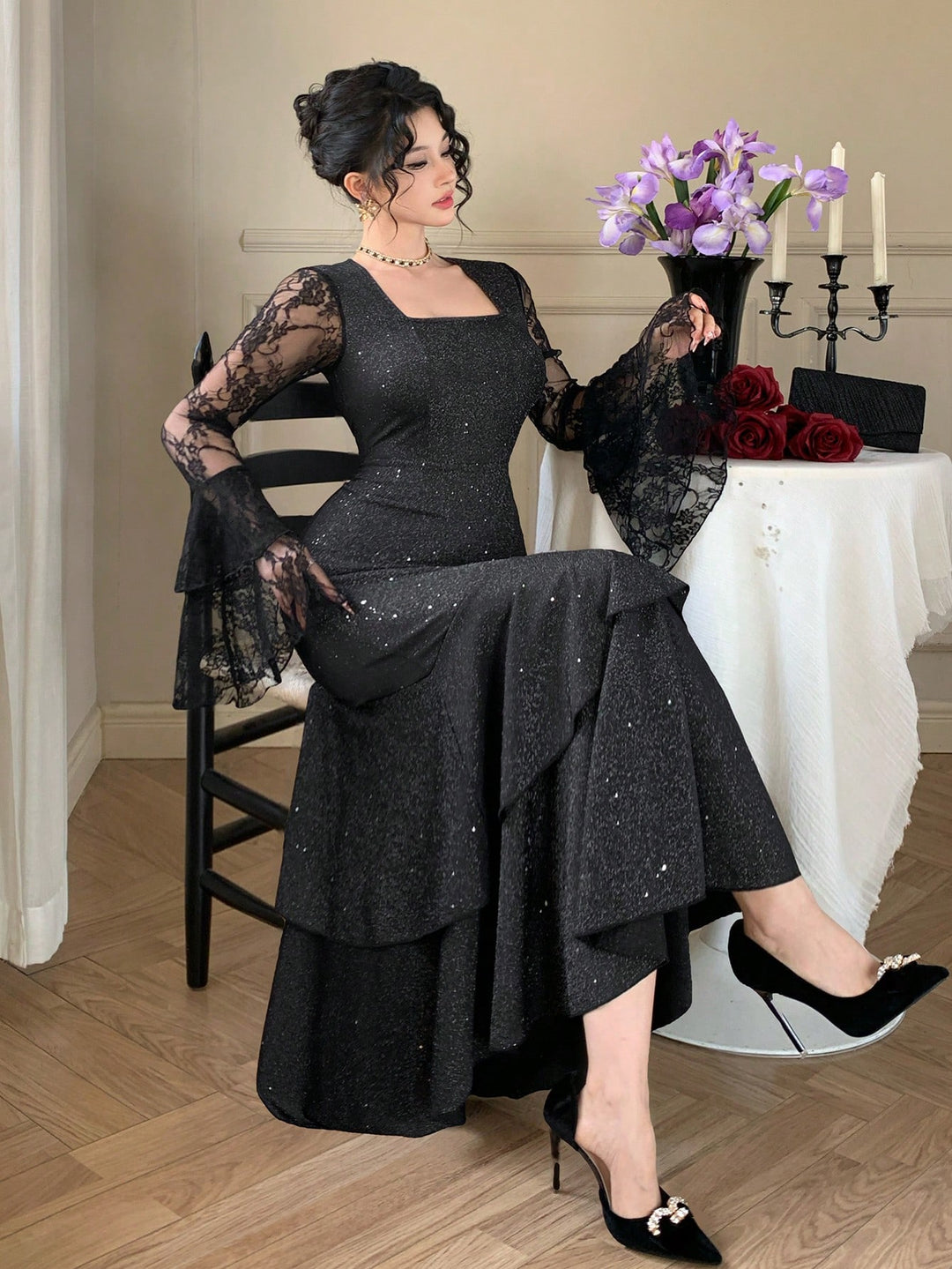 Rochie midi SHEIN, negru