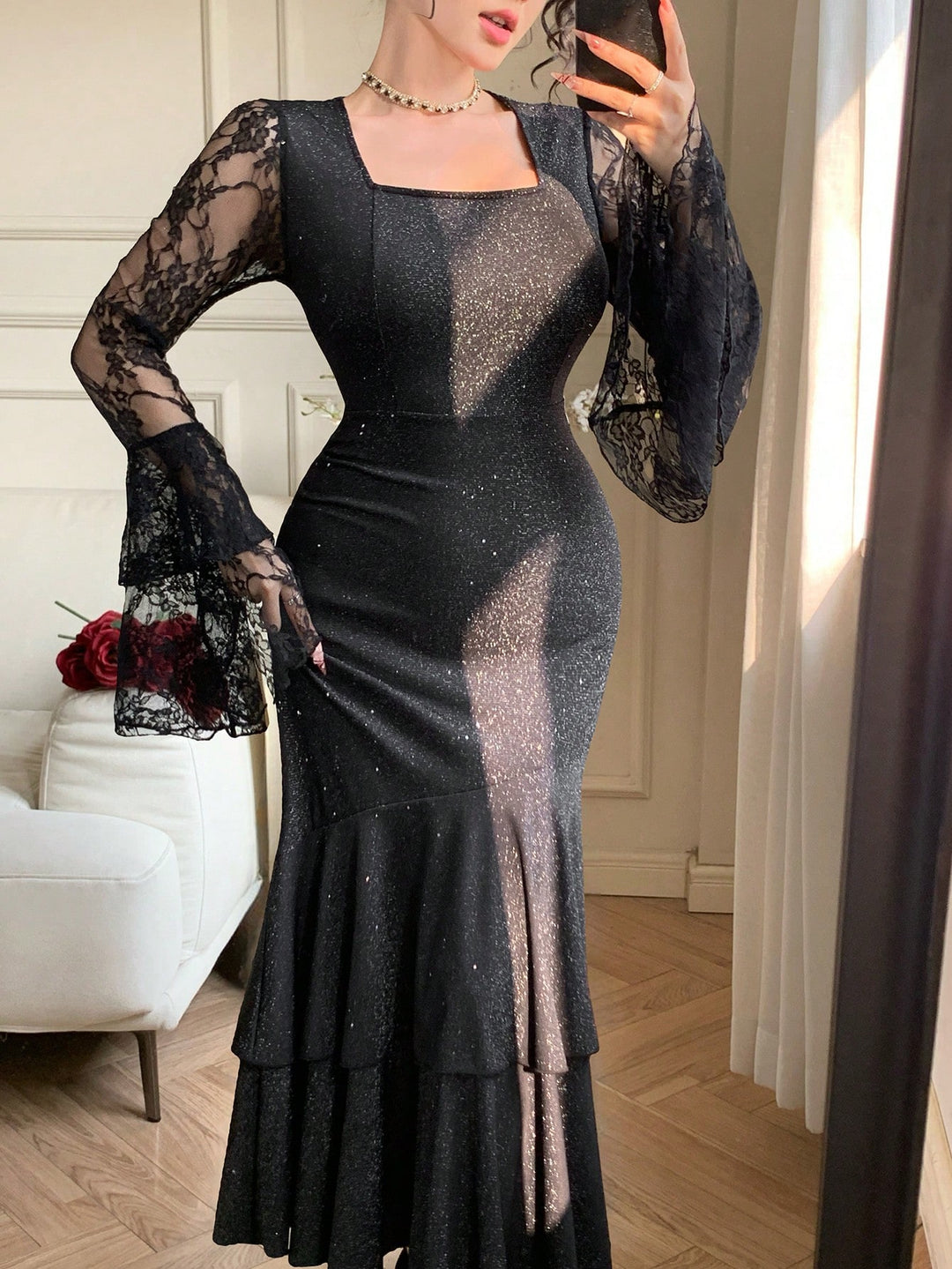 Rochie midi SHEIN, negru
