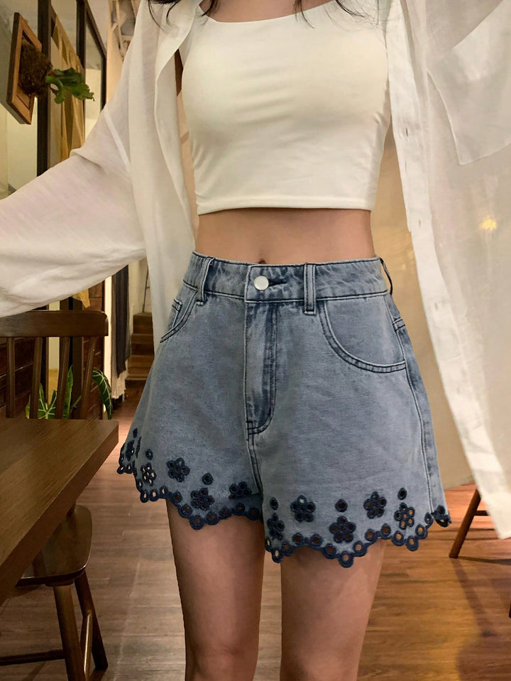 Pantaloni scurți SHEIN, albastru