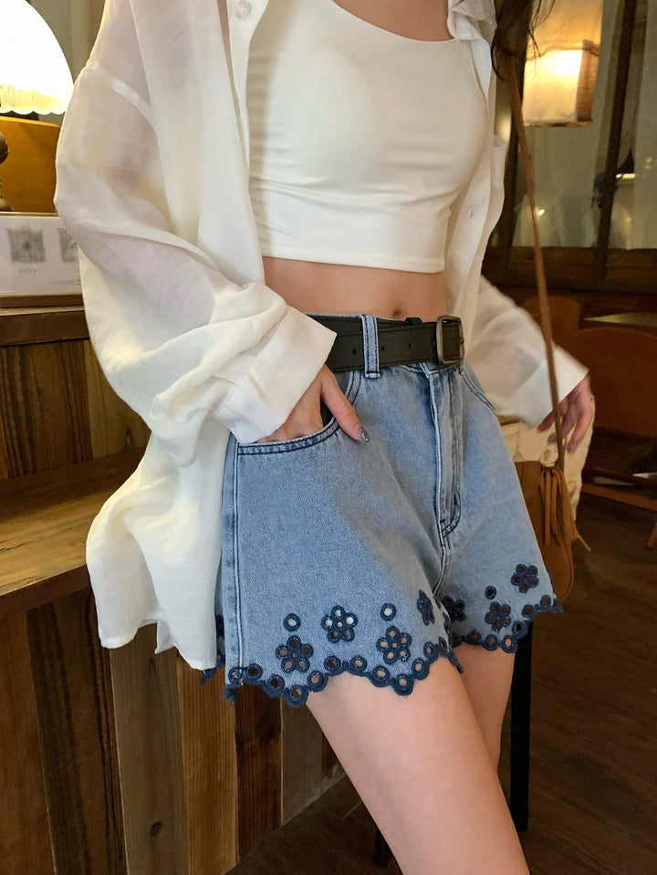 Pantaloni scurți SHEIN, albastru