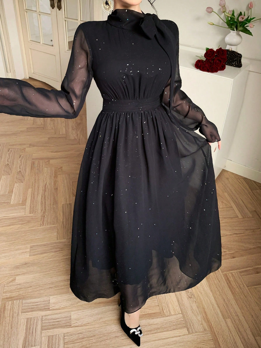 Rochie midi SHEIN, negru