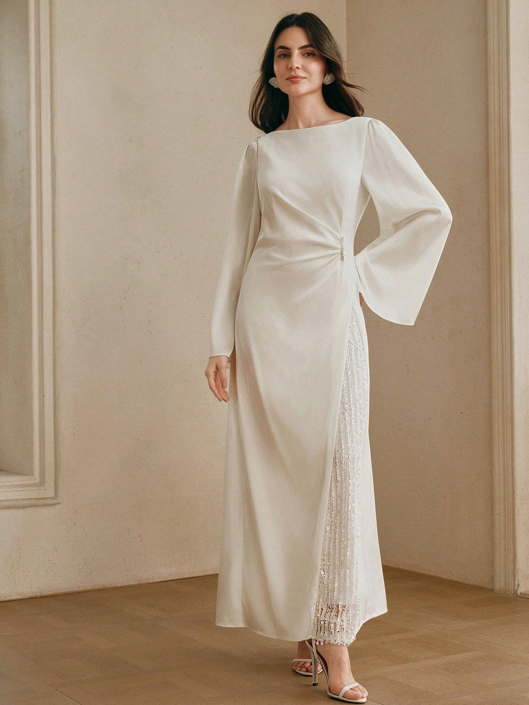 Rochie maxi SHEIN, alb