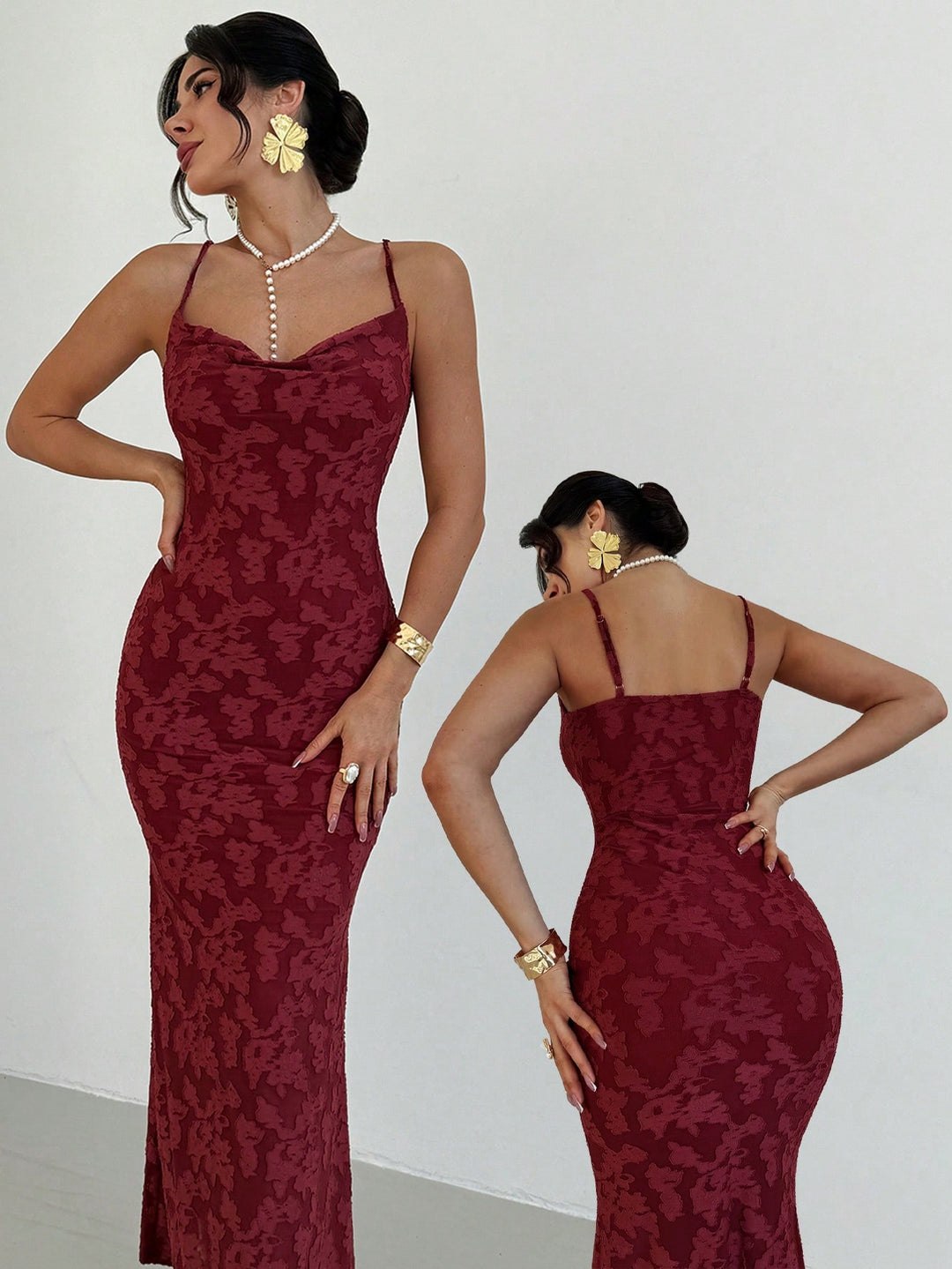 Rochie maxi SHEIN, vișiniu