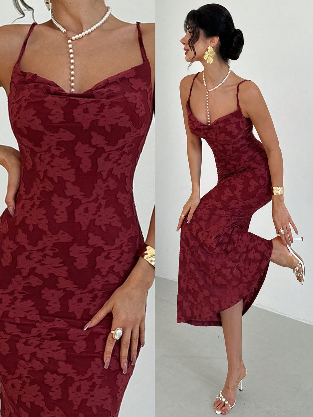 Rochie maxi SHEIN, vișiniu