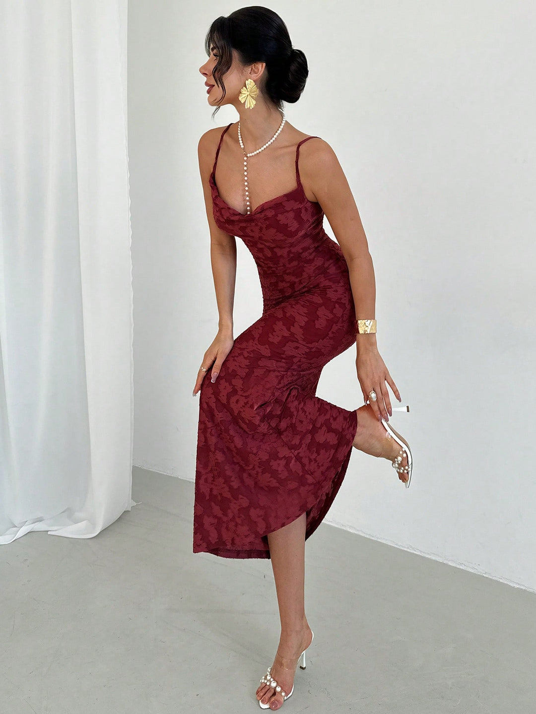 Rochie maxi SHEIN, vișiniu