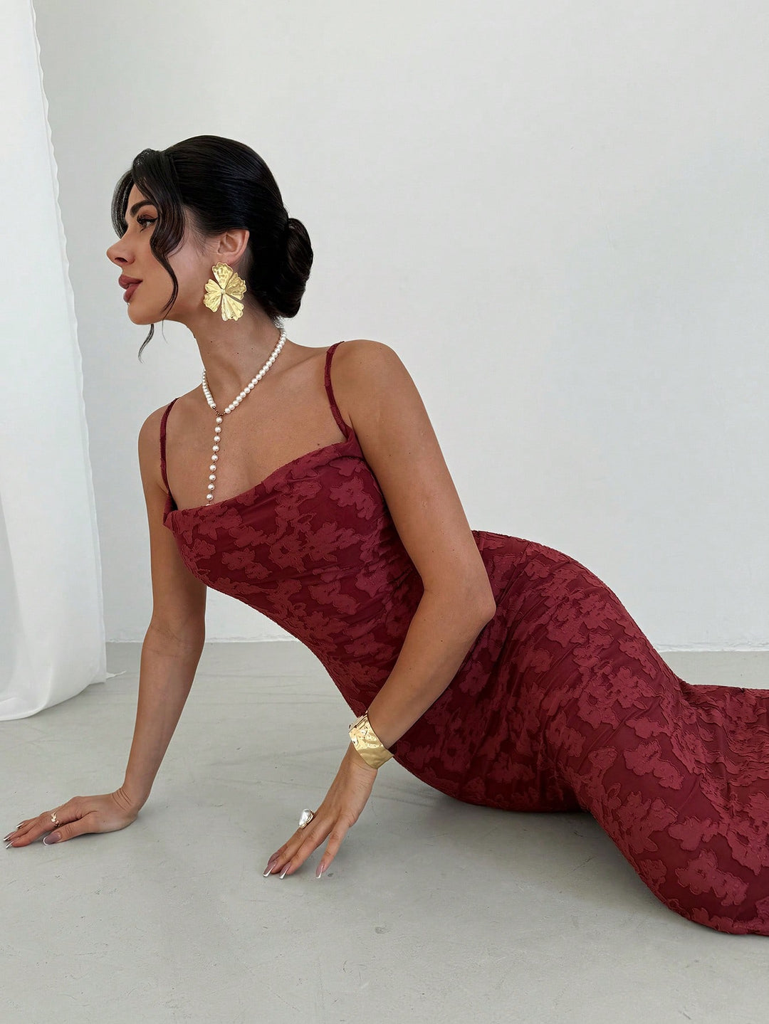 Rochie maxi SHEIN, vișiniu