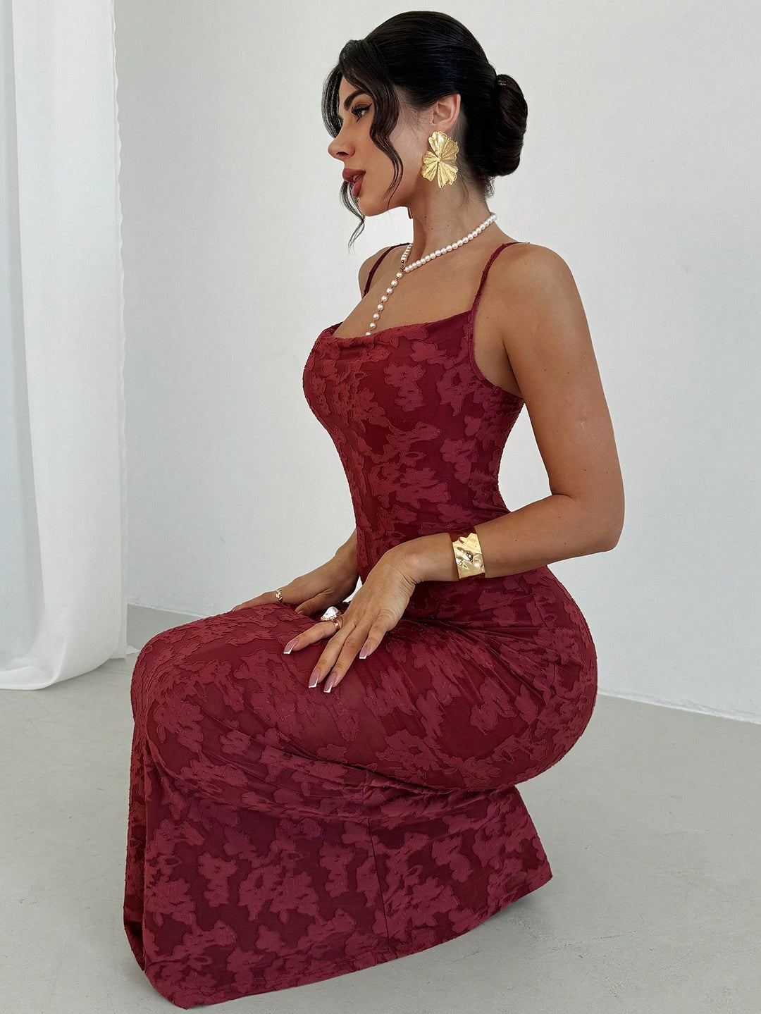 Rochie maxi SHEIN, vișiniu