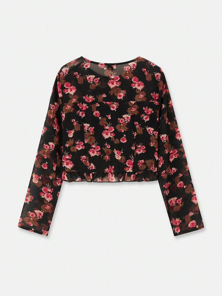 Bluza cu volane SHEIN, mix culori
