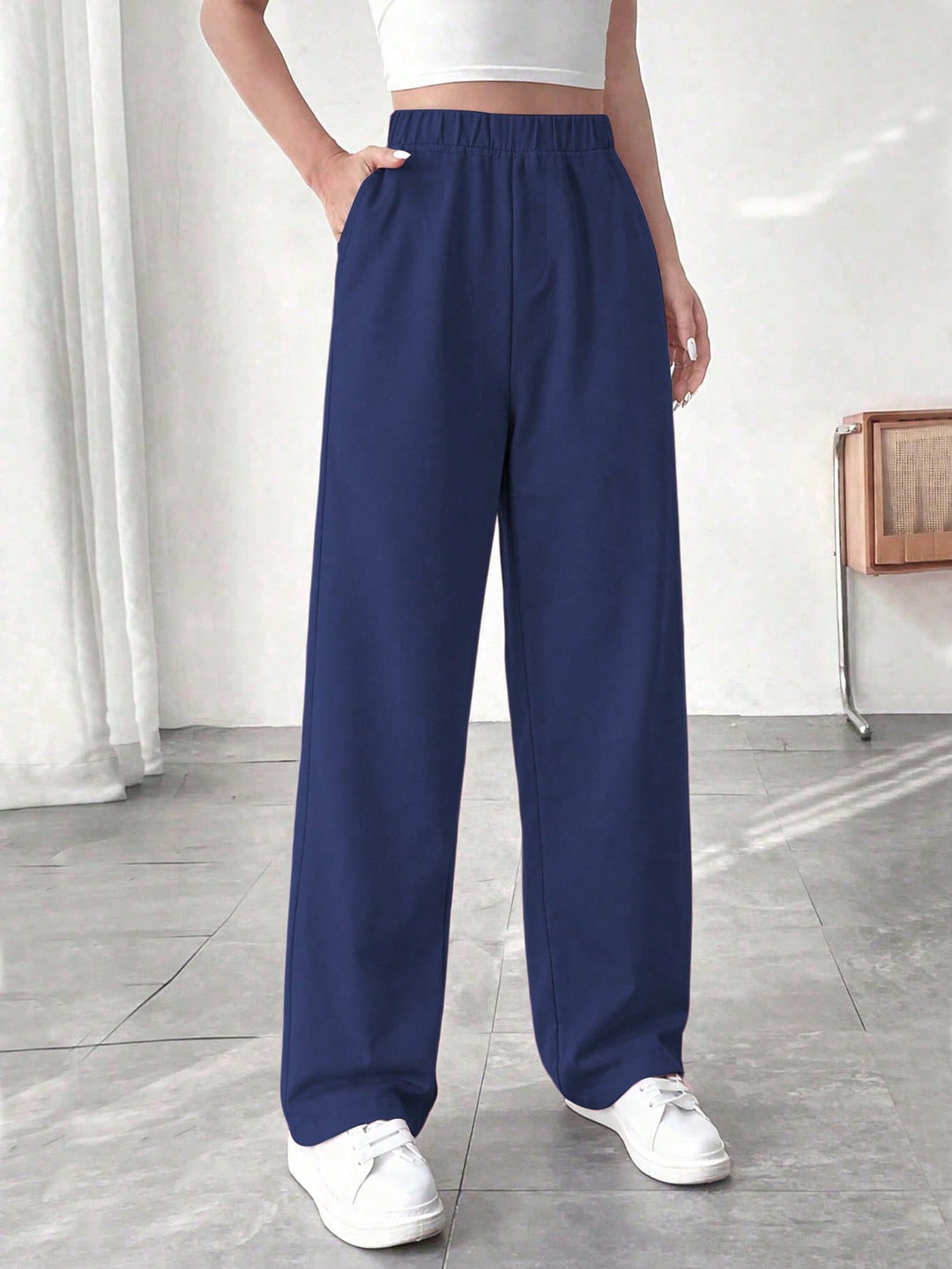 Pantaloni SHEIN, albastru