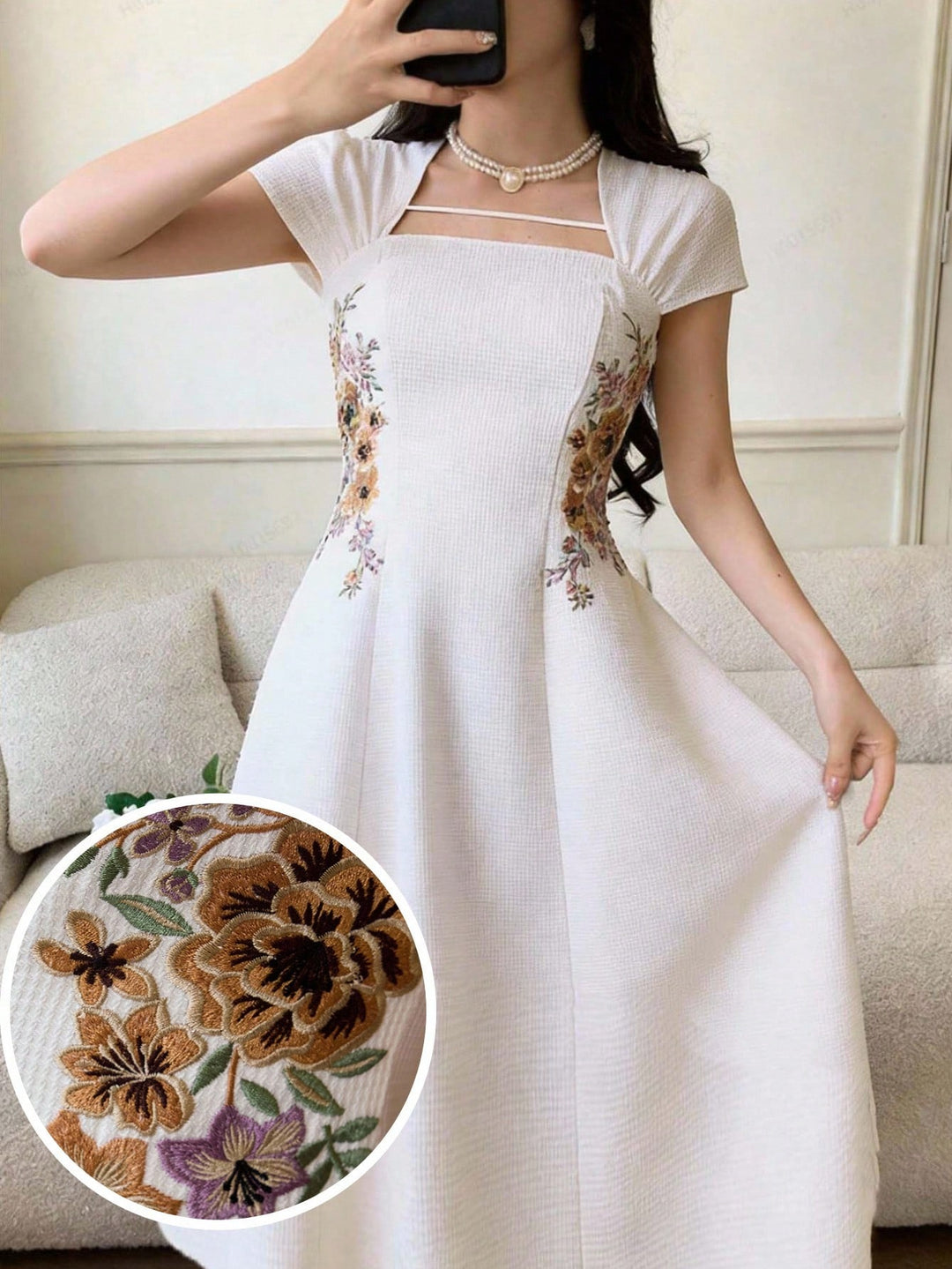 Rochie midi SHEIN, bej