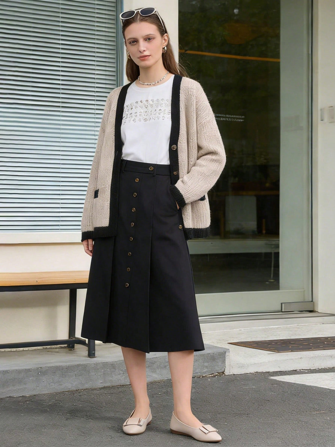 SHEIN balerina cipő, bézs