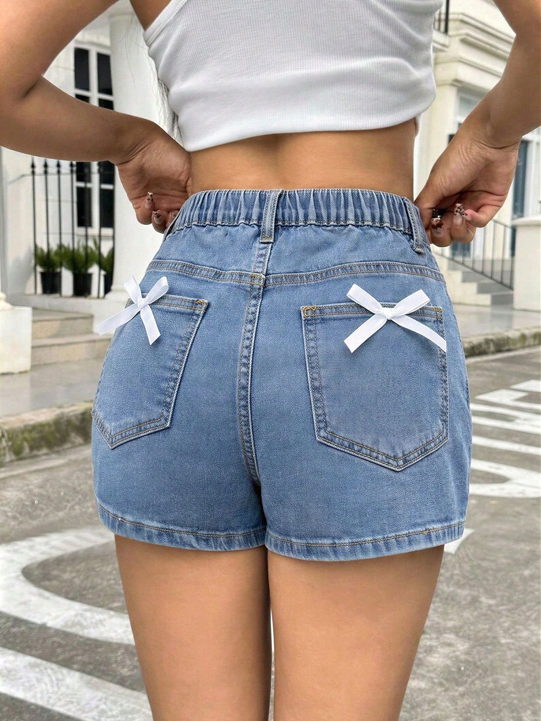 Pantaloni scurți SHEIN, albastru