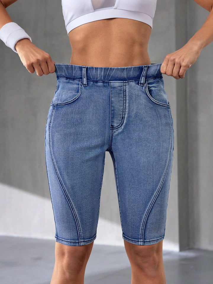 Pantaloni scurți SHEIN, albastru