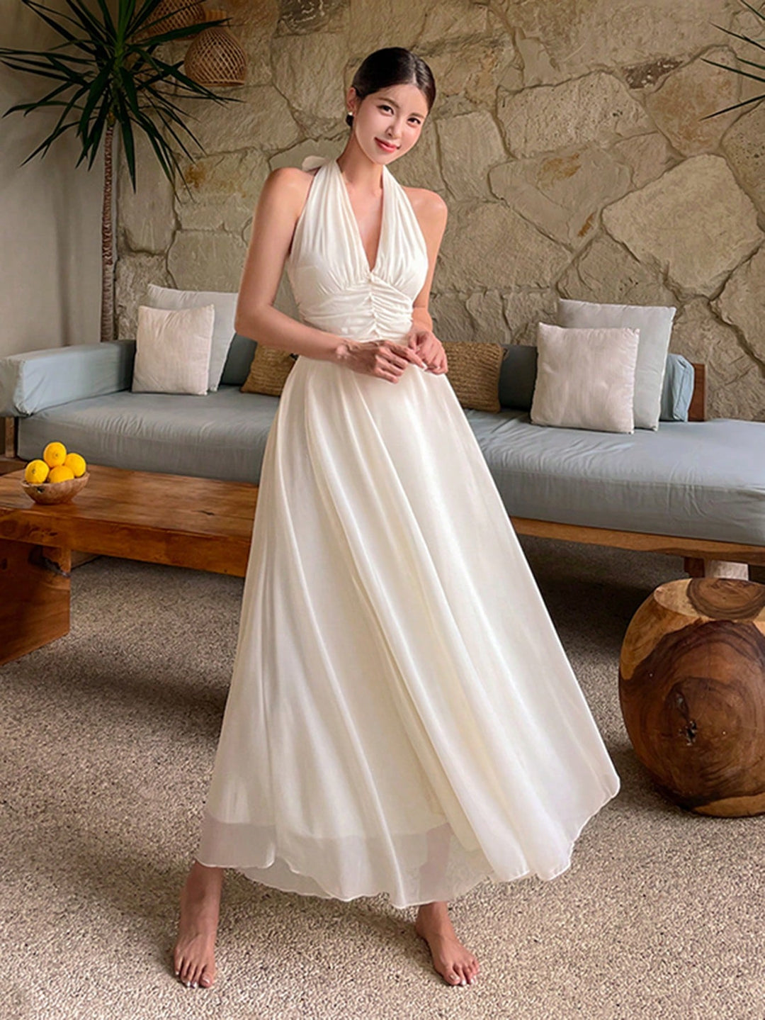 Rochie maxi SHEIN, alb