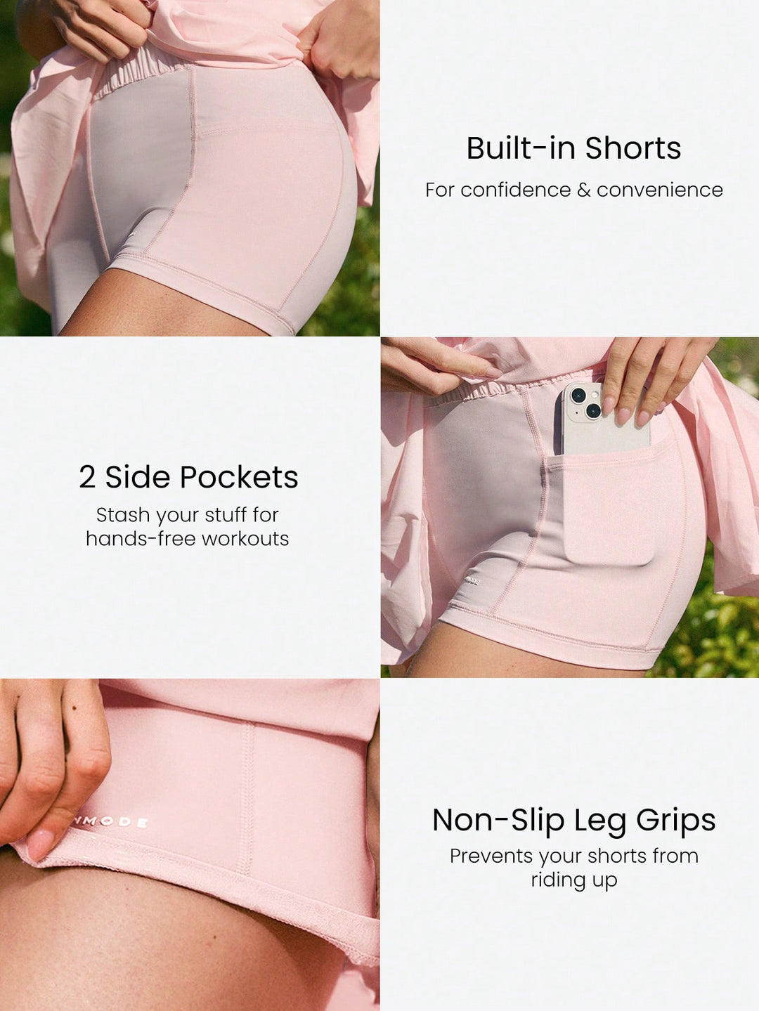 Fustă-pantalon SHEIN, roz