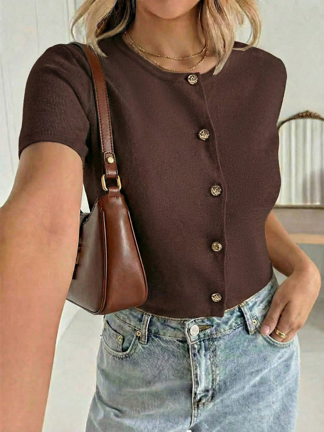 Cardigan SHEIN, maro
