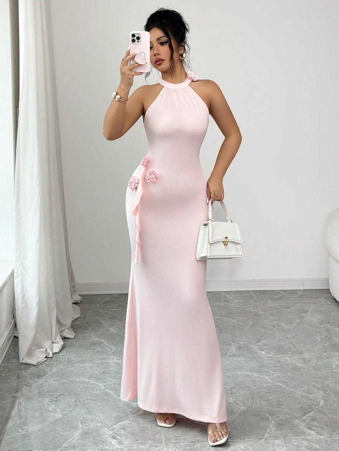 Rochie maxi SHEIN, roz