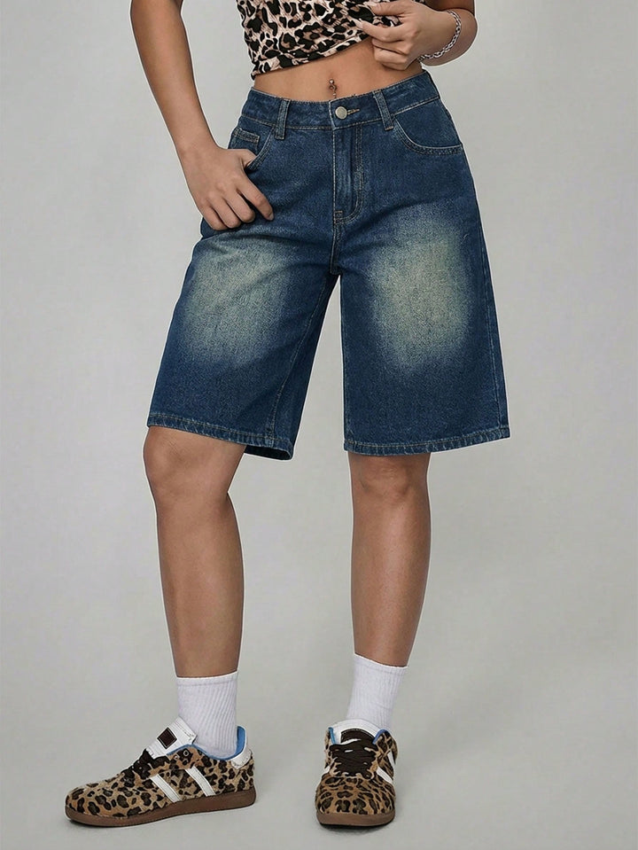 Pantaloni scurți SHEIN, albastru