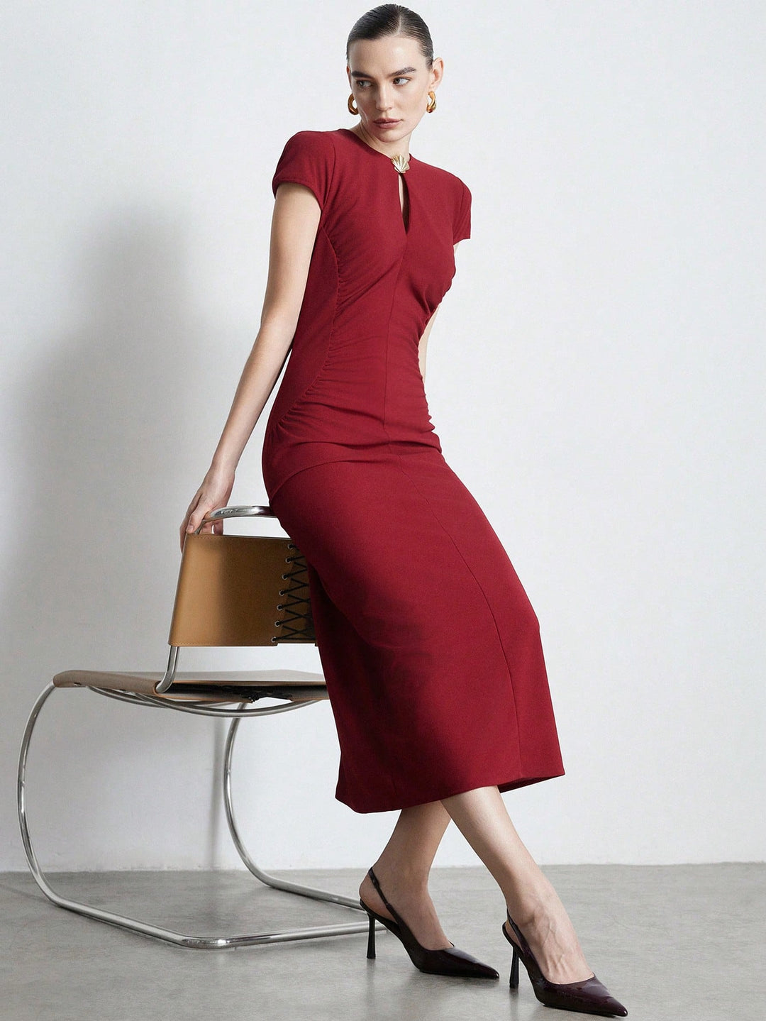 Rochie maxi SHEIN, vișiniu