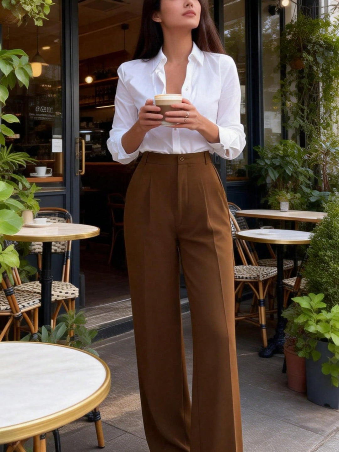 Pantaloni SHEIN, maro