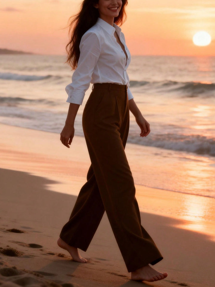 Pantaloni SHEIN, maro