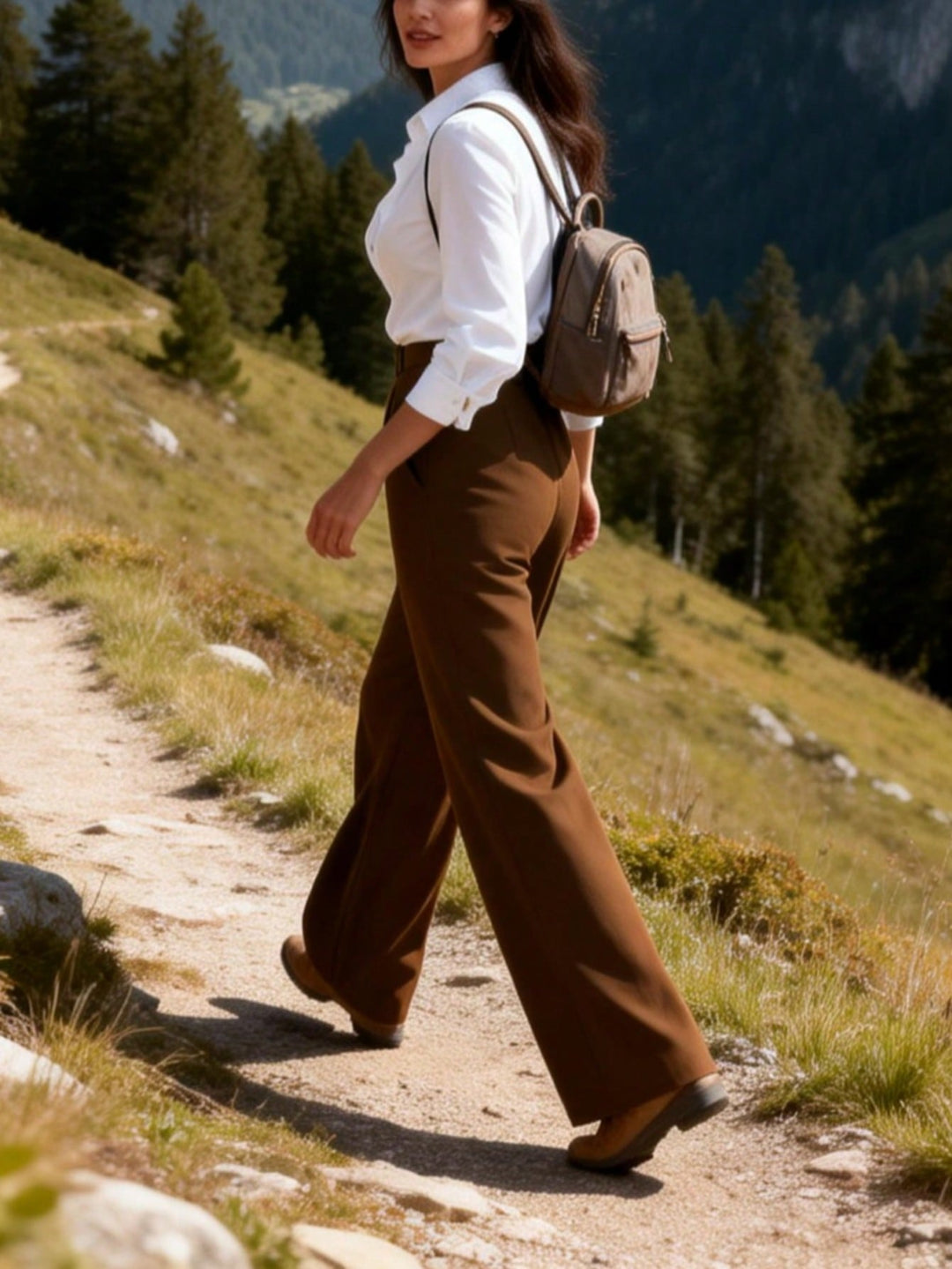 Pantaloni SHEIN, maro