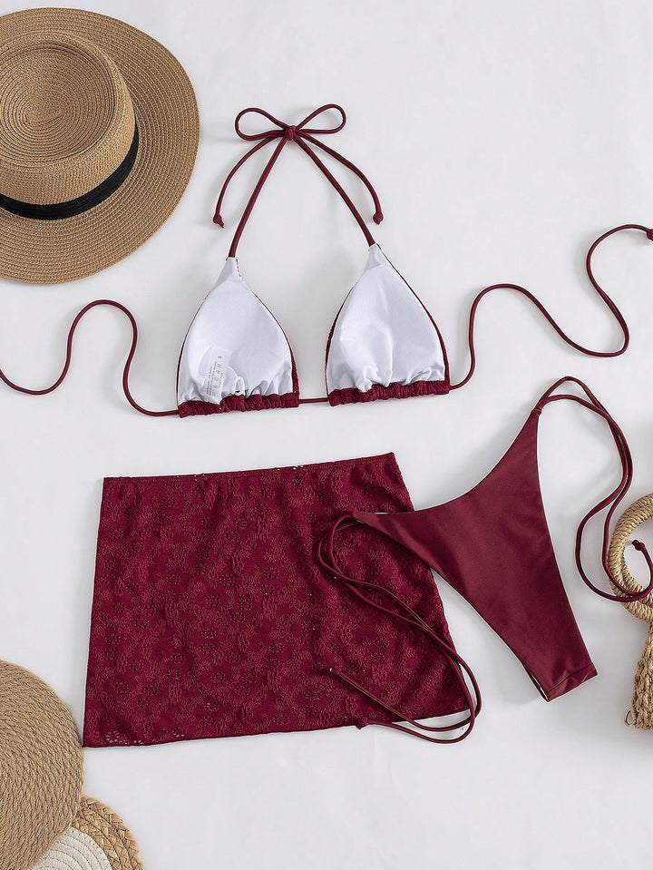 Set bikini SHEIN, roșu