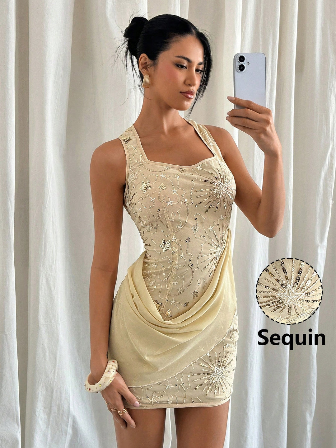 Rochie scurtă SHEIN, bej