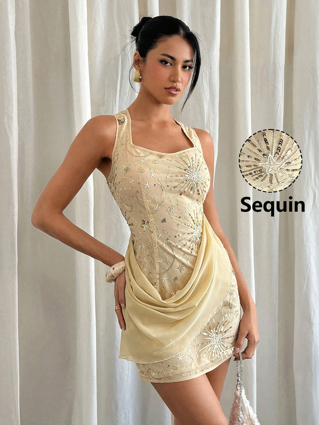 Rochie scurtă SHEIN, bej