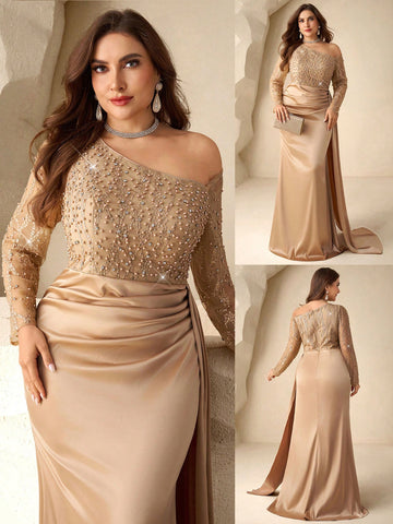 Rochie de ocazie SHEIN, bej