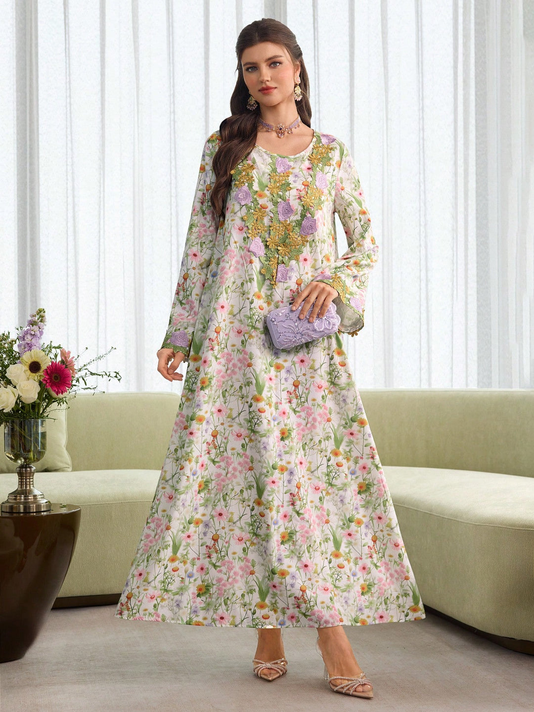 Rochie maxi SHEIN, mix culori