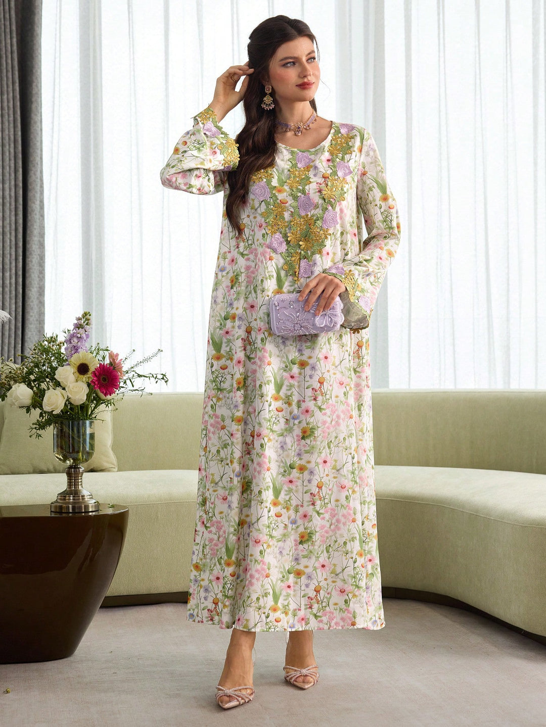 Rochie maxi SHEIN, mix culori