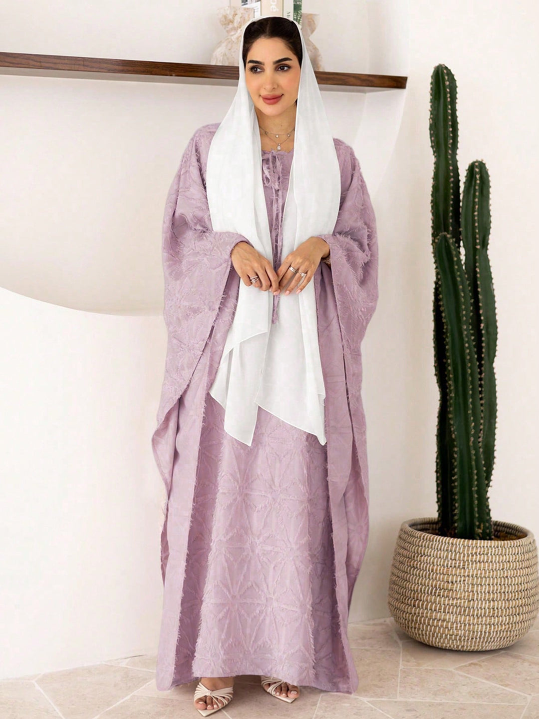Set caftan și jalabiya SHEIN, mov