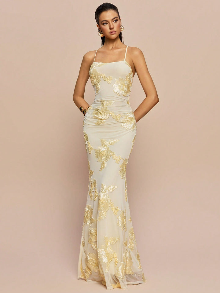 Rochie maxi SHEIN, bej