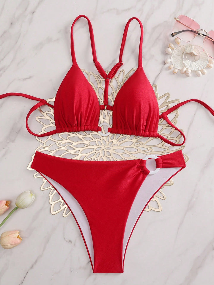 Set bikini SHEIN, roșu