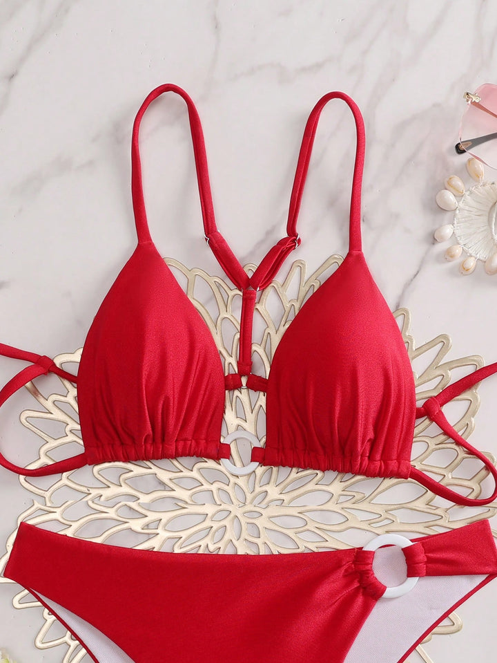 Set bikini SHEIN, roșu